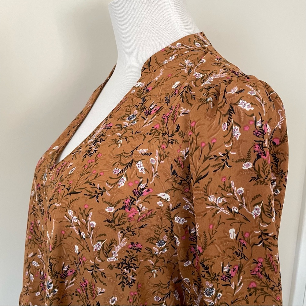 Melloday Floral Boho Brown Women's Short Dress Size Medium - Picture 9 of 15